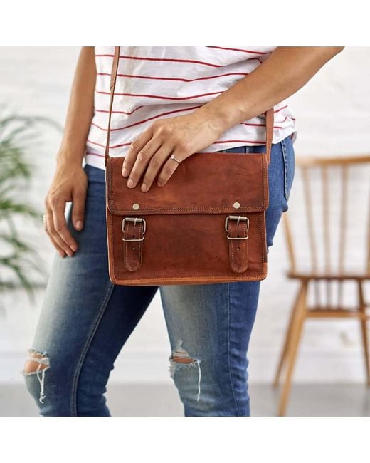 VIDA VIDA Brown Vida Mini Leather 2 Buckle Bag