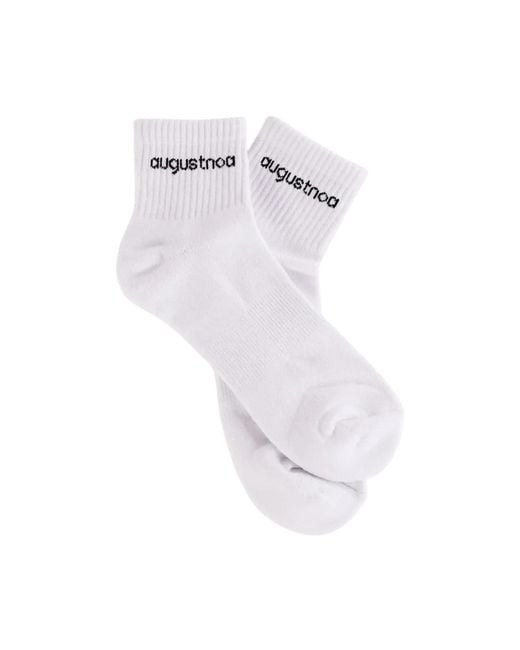 augustnoa White Best Ankle Socks