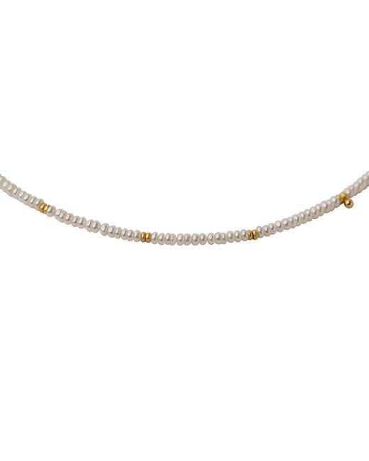 Bombyx House Metallic Tiny Pearl Station Necklace