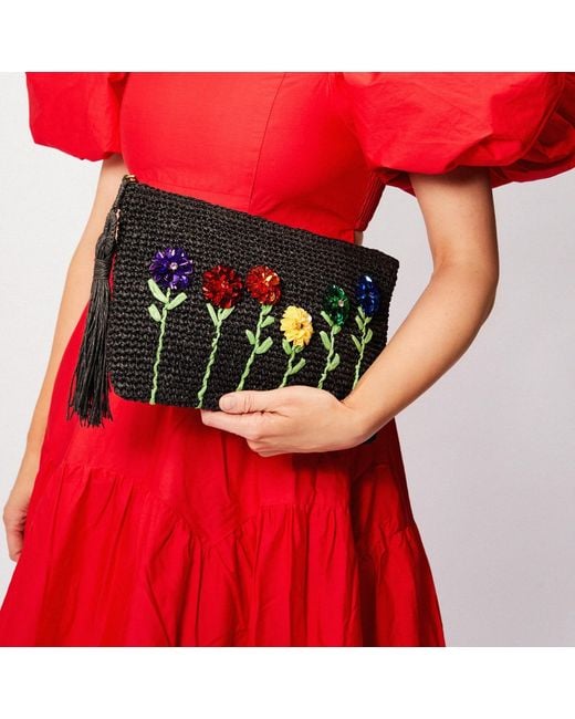 PINAR OZEVLAT Blue Garden Party Pouch Bag
