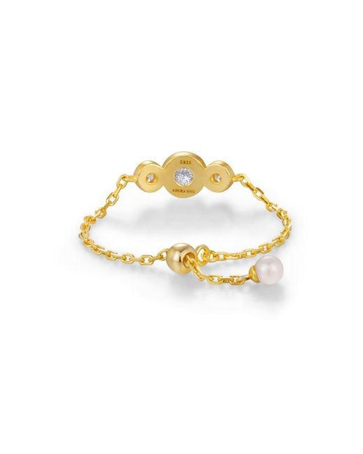 Azura Jewelry New York Metallic Birthstone Chain Ring Vermeil