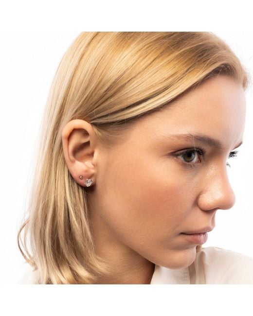 Spero London Metallic 9Ct Solid Sphere Stud Earring