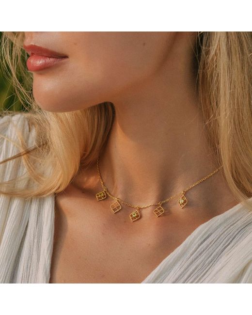 Charlotte's Web Jewellery Metallic Moroccan Charm Necklace -Peridot