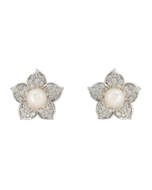 Latelita London Metallic Forget Me Not Pearl Stud Earrings