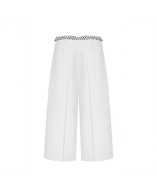 Herfetch White Polka Bermuda Shorts