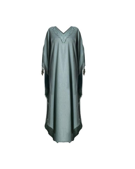 Zhenabia Green Boho Kaftan Summer Maxi Dress