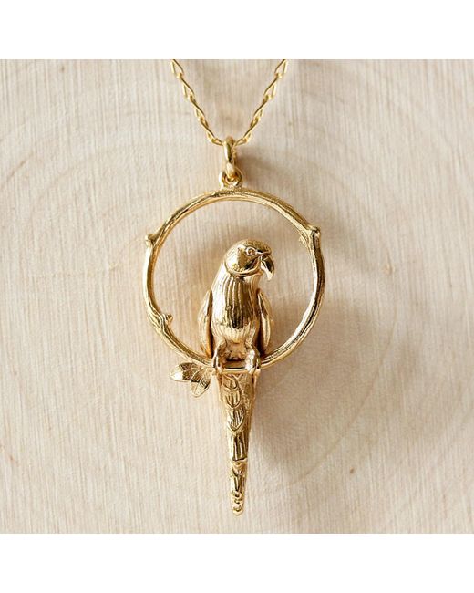 Lee Renee Metallic Parakeet Necklace – Large, Upright