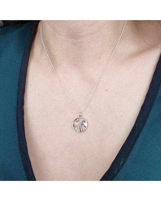 Harfi Metallic Aquarius Zodiac Horoscope Charm Necklace