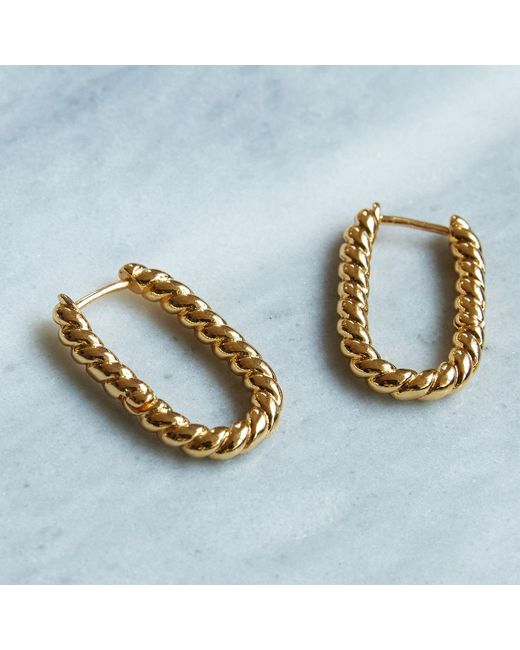 Amadeus Metallic Lilly Twisted Rectangular Earrings