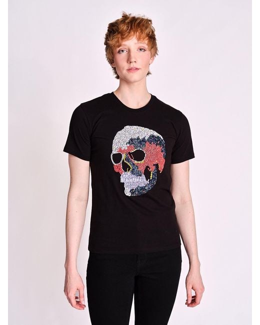Any Old Iron Black Infra Beaded T-Shirt