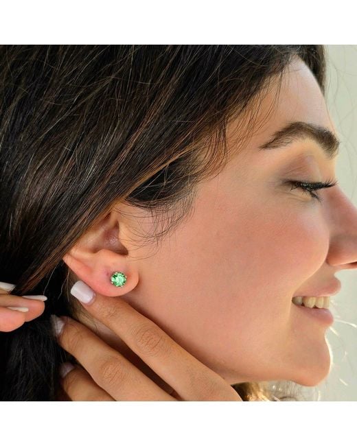 Harfi Green Emerald Crystal Sterling Earrings