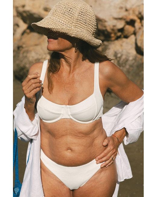 Aqva Swimwear White Neutrals Nude Turqueta Bikini Bottom
