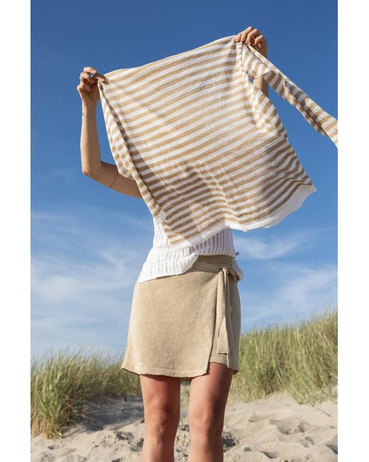 SALANIDA Natural Neutrals Mare 100% Linen Wrap Skirt Sand