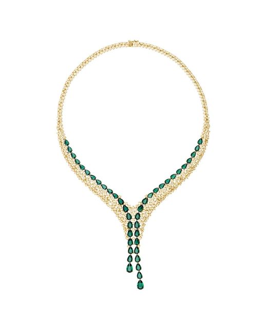 Latelita London Metallic Baroness Statement Necklace Emerald