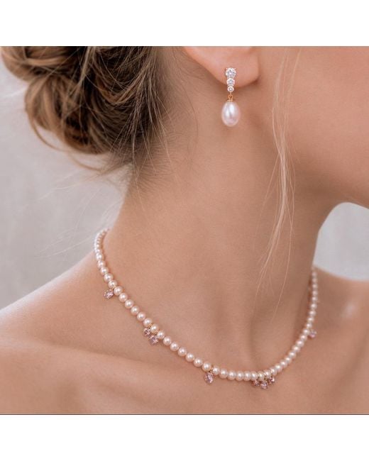 Ninemoo White Ballet Rosé Sugar Plum Necklace