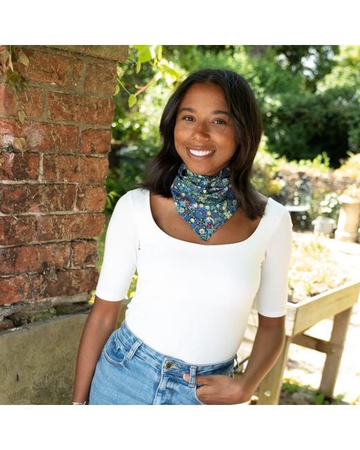 Lime Tree Design Green Strawberry Thief Headscarf Made With Liberty Fabric
