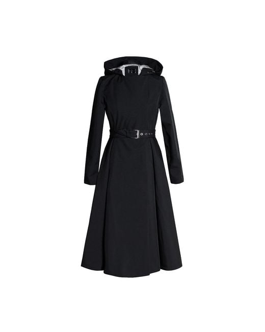 RainSisters Black Double Breasted Coat With Belt
