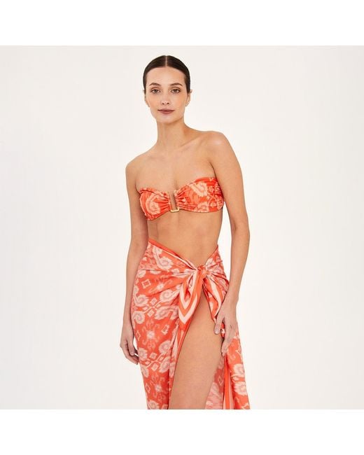 Aguaclara Red Pareo Scarf Orangers