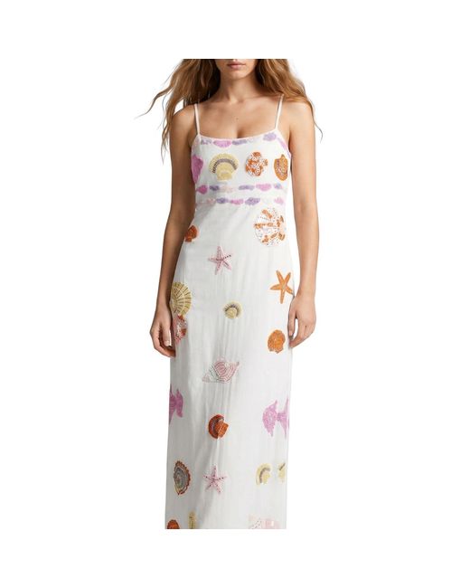 Oceanus Metallic New York Strapped Dress