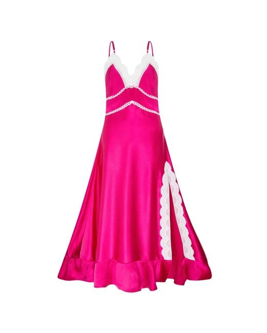Lisa The Label Pink Le Jardin Ruby Rose Slip Dress
