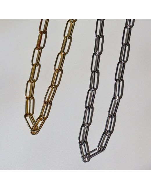 FV Jewellery Metallic Steel Me Paperclip Chain