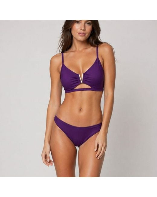 Nuvv Collection Purple Cut-Out Bikini Set