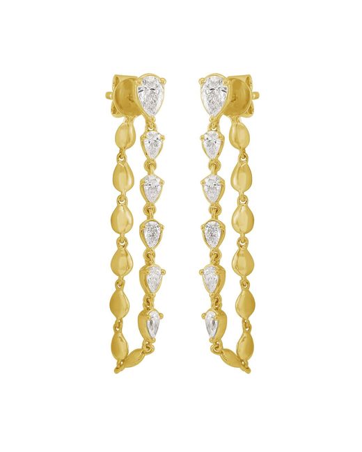 Artisan Metallic Pear Shape Diamond Double Chandelier Earrings
