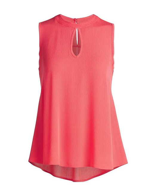 Conquista Pink Sleeveless Top With Rounded Hem