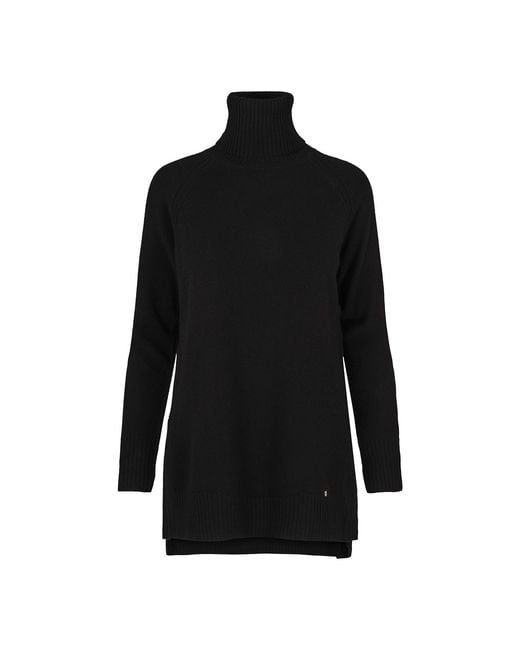 tirillm Black Abby A Line Long Turtle Neck Pullover