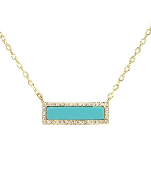 KAMARIA Blue Reflection Bar Necklace With Crystals