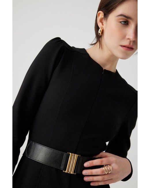 Exquise Black Anthea Belted Maxi Dress