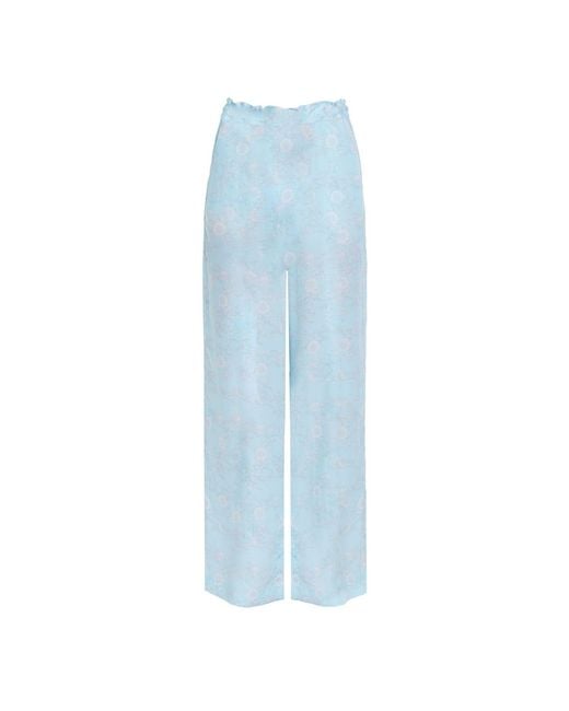 Monosuit Blue Cozy Loose Fit Wide-Leg Pants