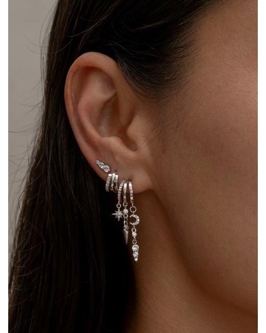 Aaria London Metallic Trinity Huggie Illusion Earrings