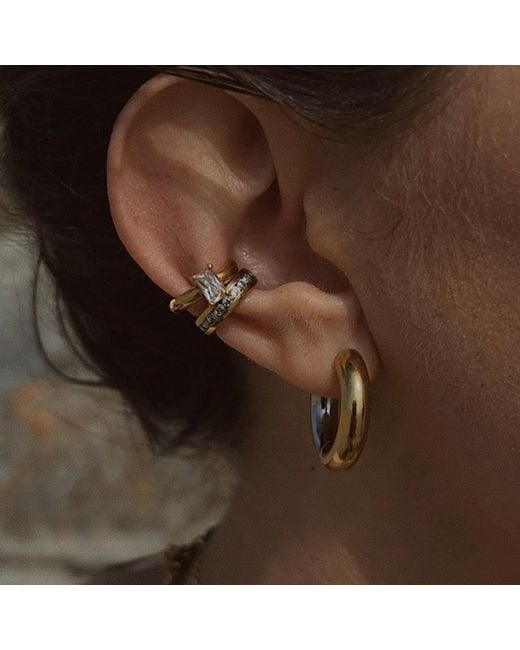 Mickey's Girl Metallic Candice Baguette Cuff Earring