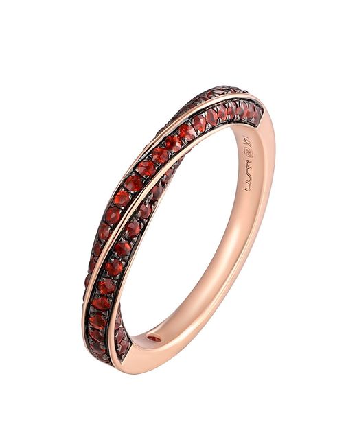 Artisan Brown Rose 14K Rose Garnet Twist Band Ring