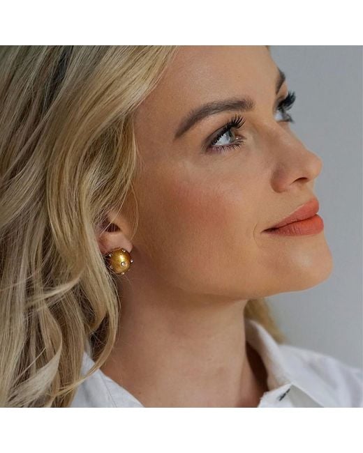 Saule Label Metallic Gaia Jet Petite Earrings