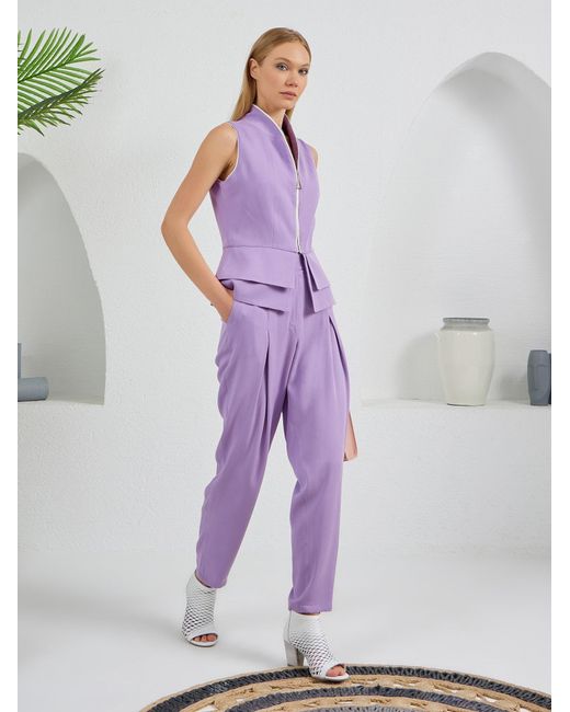Lumina Eligma Purple Construct Vest Suit & Pants Ensemble