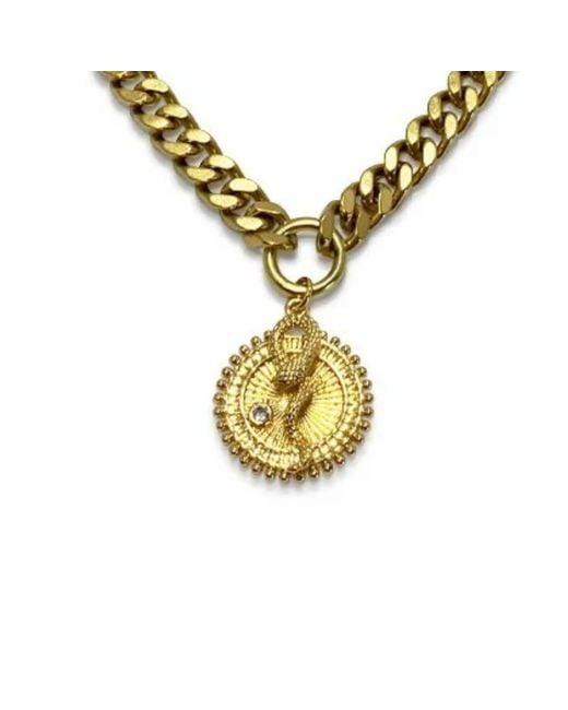 Rachel Nathan Metallic Queen Snake Curb Necklace