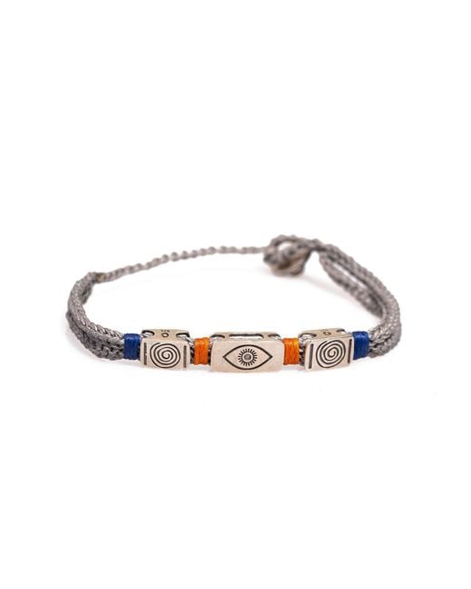 Ebru Jewelry Metallic Evil Eye & Soul Cord Striking Hope Bracelet for men