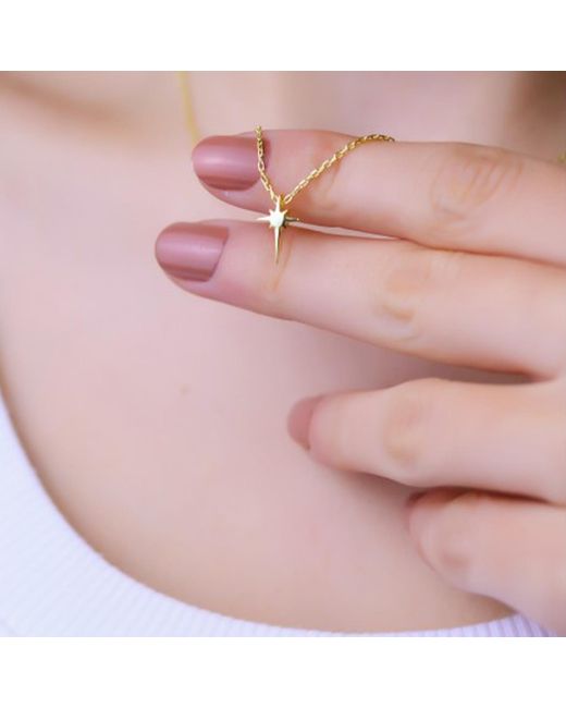 Spero London Metallic Single Star Sterling Necklace