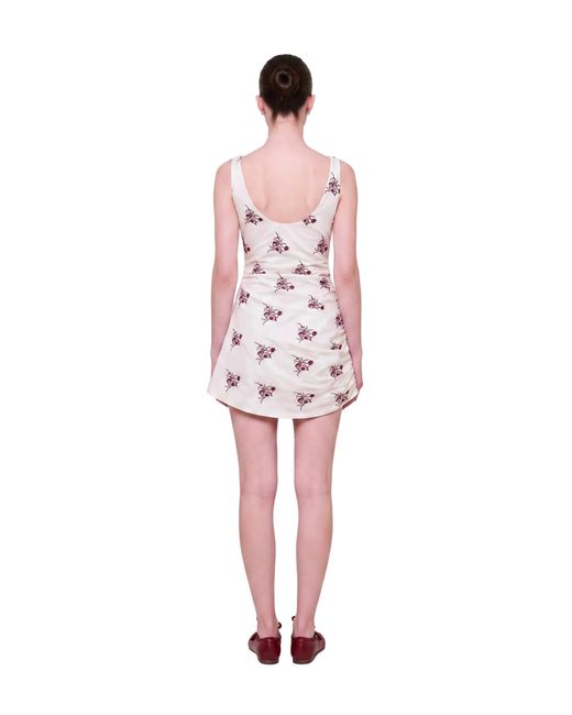 Pcfg White The Broderie Anglaise Edit Asymmetric Embroidered Mini Dress
