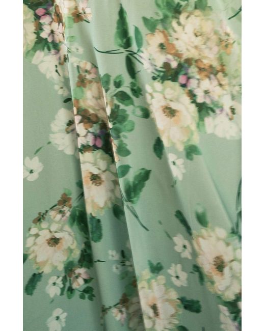 Yumi' Green Mint Floral Tea Dress With Front Ties