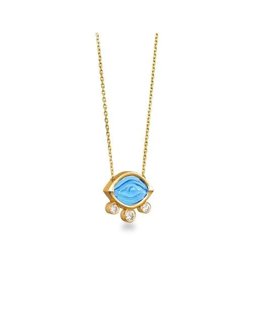 Myrto Katramadou Jewellery White Aegean Eye – Topaz Mini Necklace