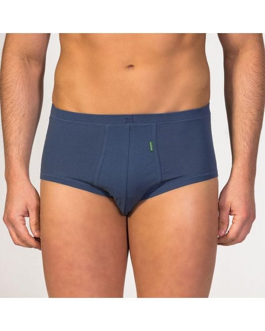 Zd - Zero Defects Blue Senior Fly Front Briefs – Premium Egyptian Cotton Comfort for men