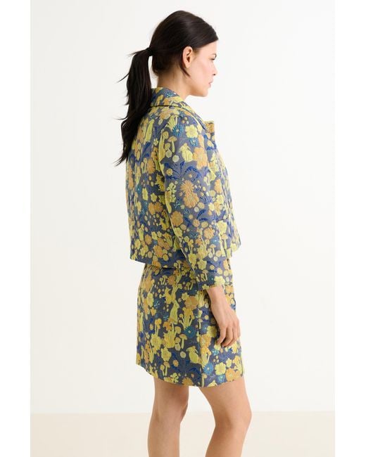 Louche Green Salut Fairytale Jacquard Cropped Jacket