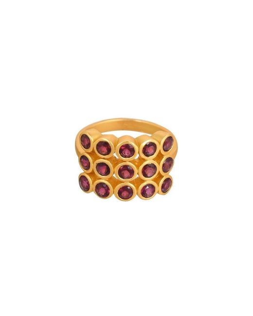Opium Jewels Orange Jali Tier Cocktail Ring