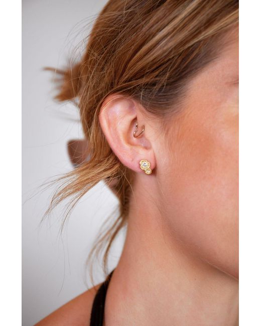 Claire Hill Designs Metallic Topaz Climber Stud Earrings