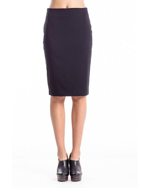 Conquista Blue Stretch Fabric Pencil Skirt