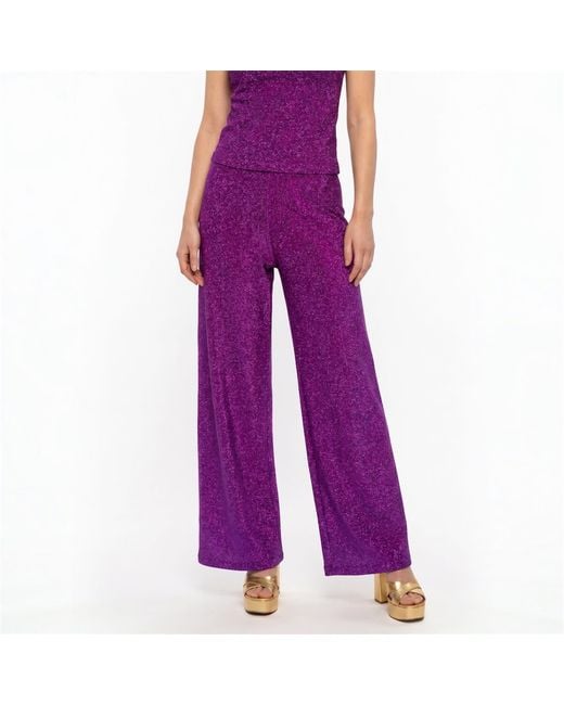 Laura Citron Purple Electric Orchid Lamé Pant
