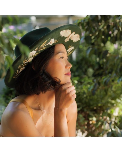 Wild as Heck Green The Aurora Forest Rancher Pencil Brim Hat